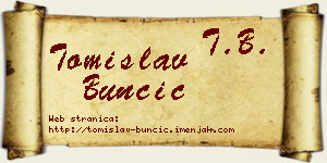 Tomislav Bunčić vizit kartica